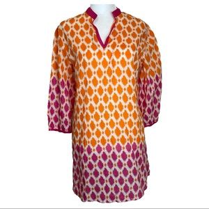 Shiraleah Chicago Dottie tunic, orange/pink sz M